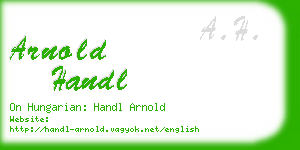 arnold handl business card